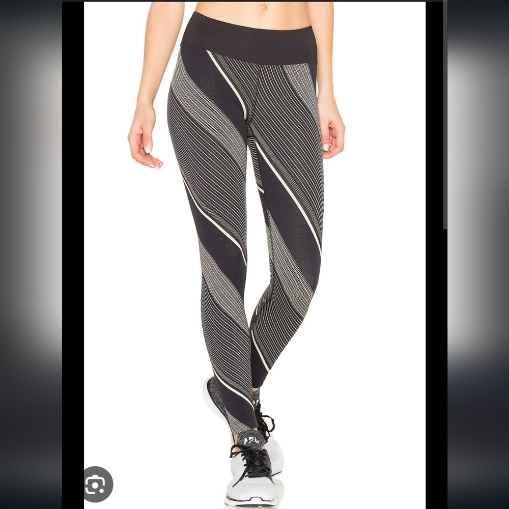 Koral Black White Geometric Print Leggings Size XS